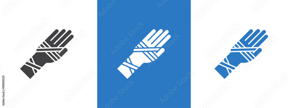 hand accident icon thin line illustration