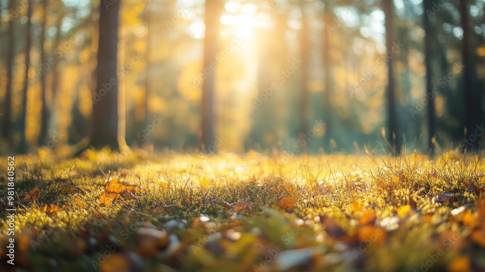 63. Shallow depth of field shot of autumn grass, the sun rays illuminating the forest floor, highlighting the beauty of the season 63. Shallow depth of field shot of autumn grass, the sun rays illuminating the forest floor, highlighting the beauty of the season