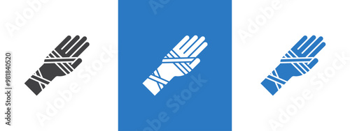 hand accident icon thin line illustration
