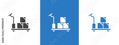 Hand pallet jack icon thin line illustration
