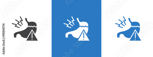 Indigestion icon thin line illustration