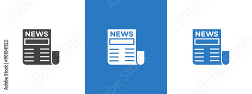 Newspaper icon thin line illustration