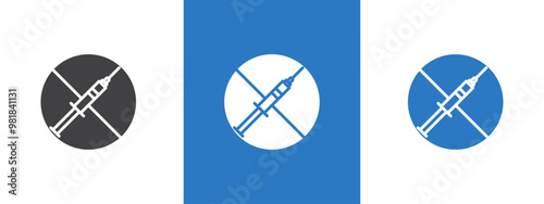 No vaccine icon thin line illustration
