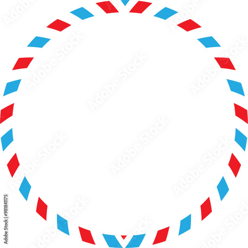 Blue Red Postal Airmail SVG Vector