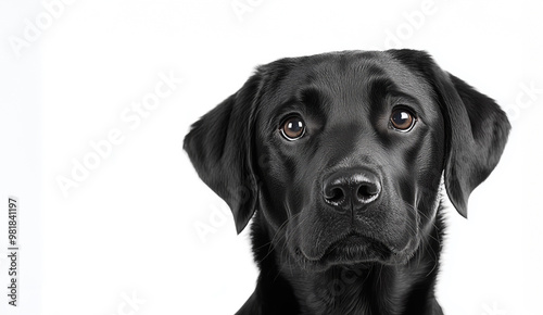 Portrait of a black labrador retriever