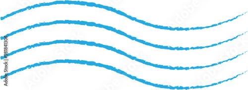 Blue Red Postal Airmail SVG Vector