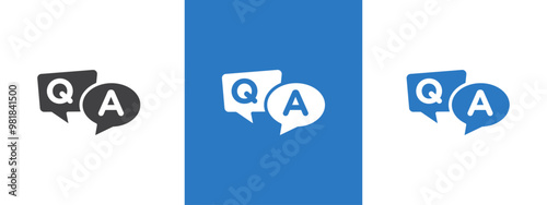 Questions and answers icon thin line illustration