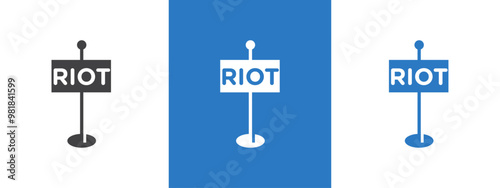 Riot sign icon thin line illustration
