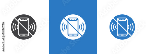 silent phone icon thin line illustration