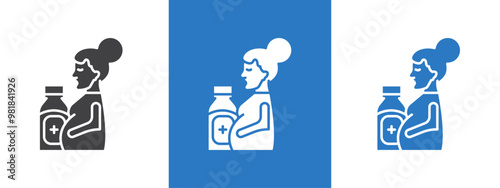 Supplements for pregnant women icon thin line illustration