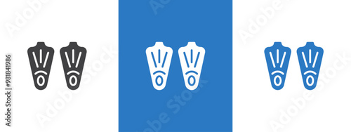 Swimming flippers icon thin line illustration