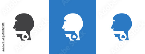 Swallowing reflex icon thin line illustration