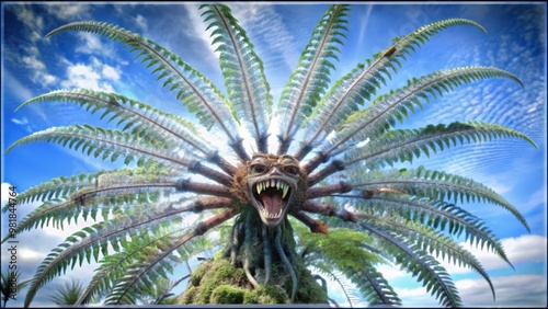 A Monsterous Fern-Like Tree with a Ferocious Face photo