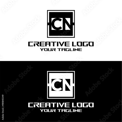 creative letter logo cn desain vektors