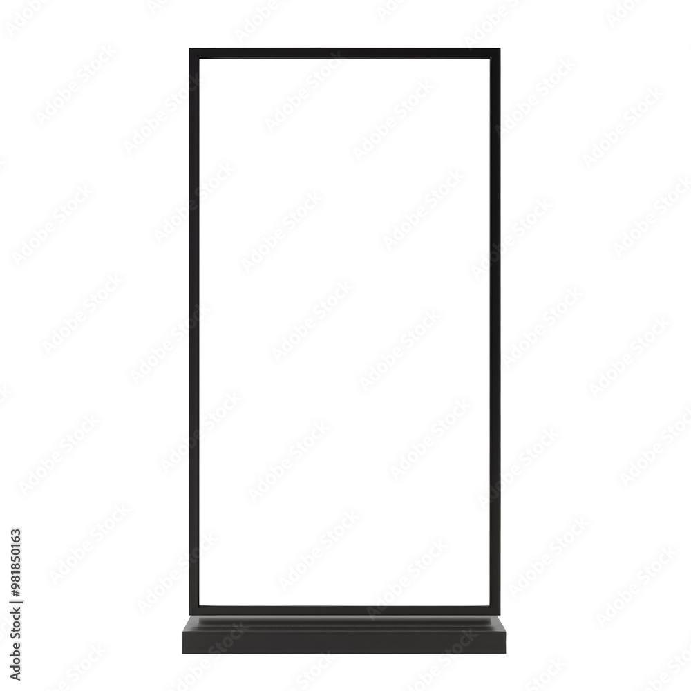 Modern black display stand set against a transparent background ideal for product showcasing at trade shows or retail settings Modern black display stand set against a transparent background ideal for product showcasing at trade shows or retail settings
