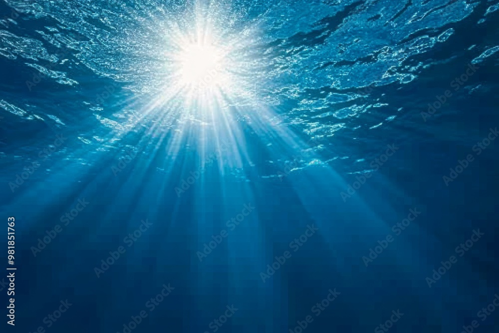 Obraz premium Sunlight Beams Through the Ocean