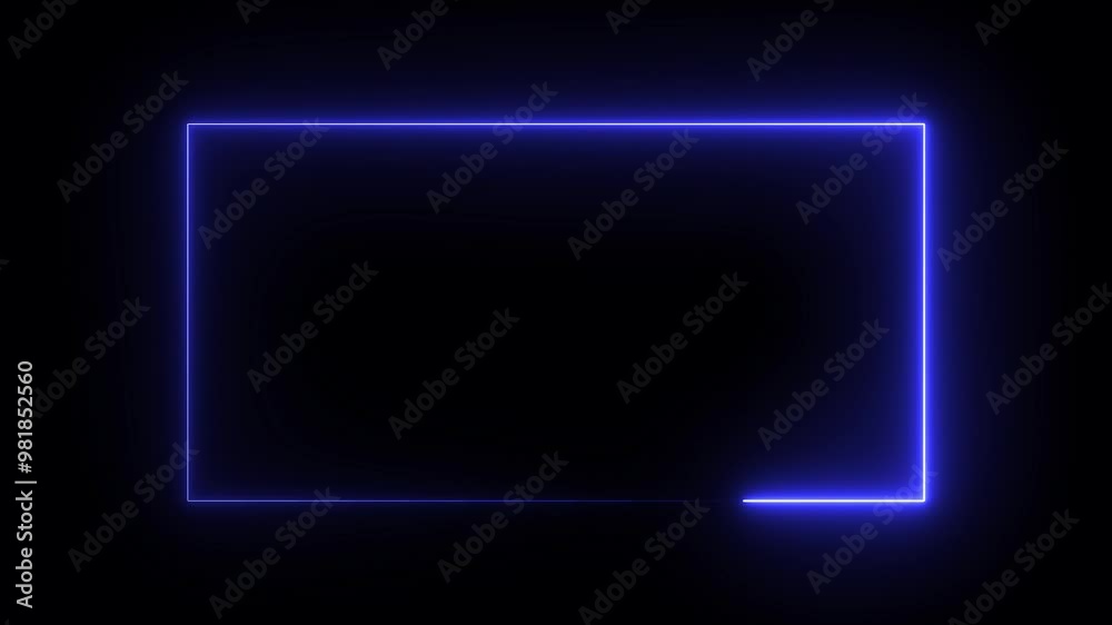 Neon light glowing rectangle frame background 4k animation. Abstract Neon squire frame background. Neon light glowing rectangle frame background 4k animation. Abstract Neon squire frame background.