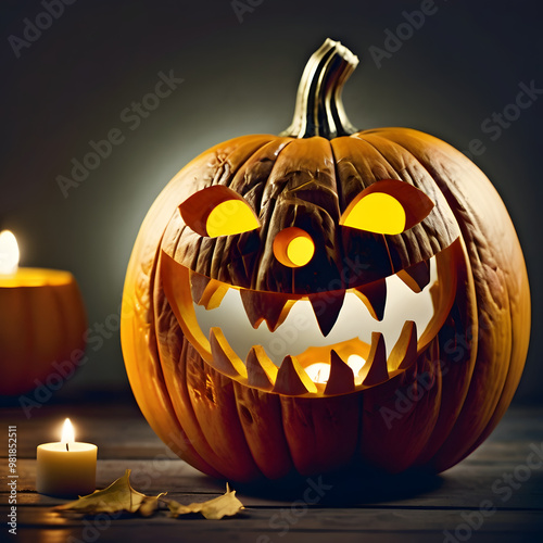 Halloween pumpkin background featuring spooky jack-o-lanterns on a black backdrop, perfect for autumn celebrations	