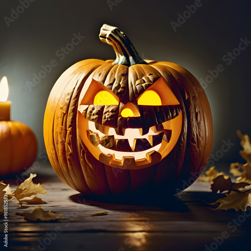Halloween pumpkin background featuring spooky jack-o-lanterns on a black backdrop, perfect for autumn celebrations	