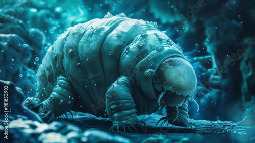 Microscopic Tardigrade the Resilient Water Bear Creature of the Aquatic Ecosystem photo