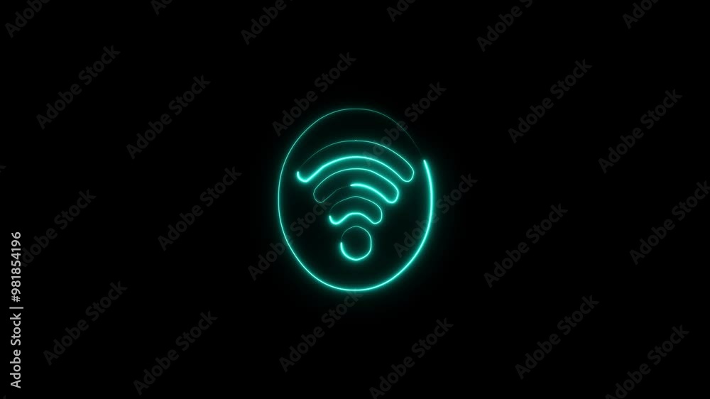 Abstract Neon Light Wi-Fi icon background animation. Technology wireless Wi Fi icon background 4k video. Abstract Neon Light Wi-Fi icon background animation. Technology wireless Wi Fi icon background 4k video.