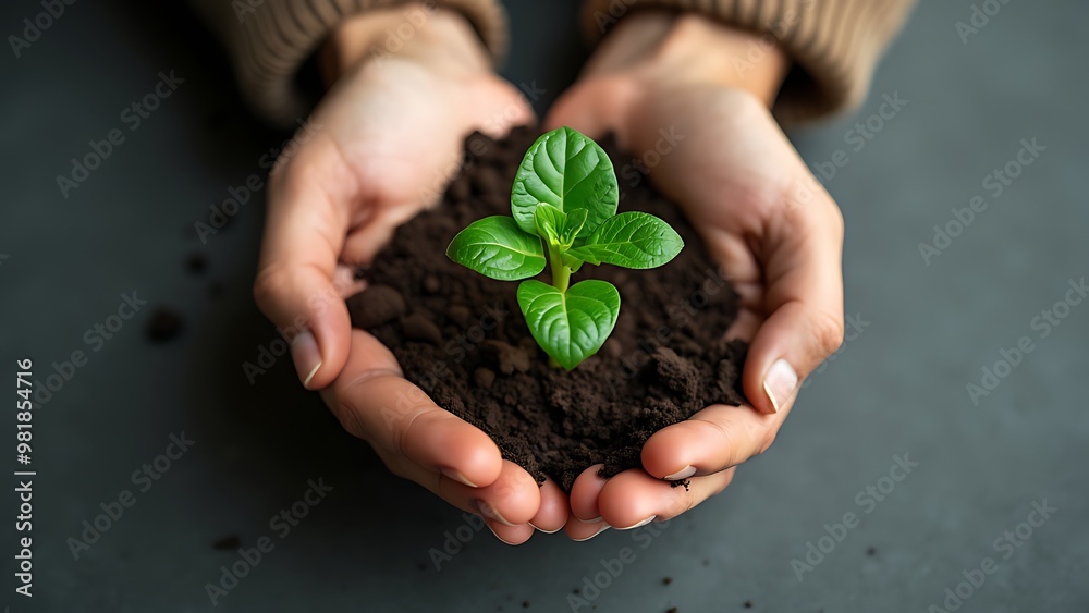 A person holding a small plant in their hands, symbolizing care, growth, and nurturing. This image represents the concept of fostering new opportunities, investments, and personal development. A person holding a small plant in their hands, symbolizing care, growth, and nurturing. This image represents the concept of fostering new opportunities, investments, and personal development.