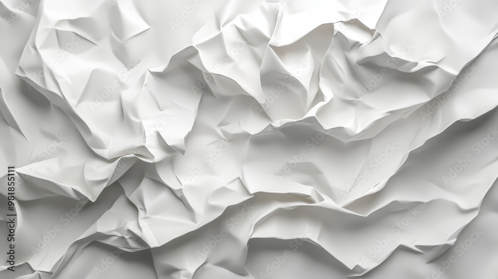 Abstract White Crumpled Paper Texture Background Abstract White Crumpled Paper Texture Background