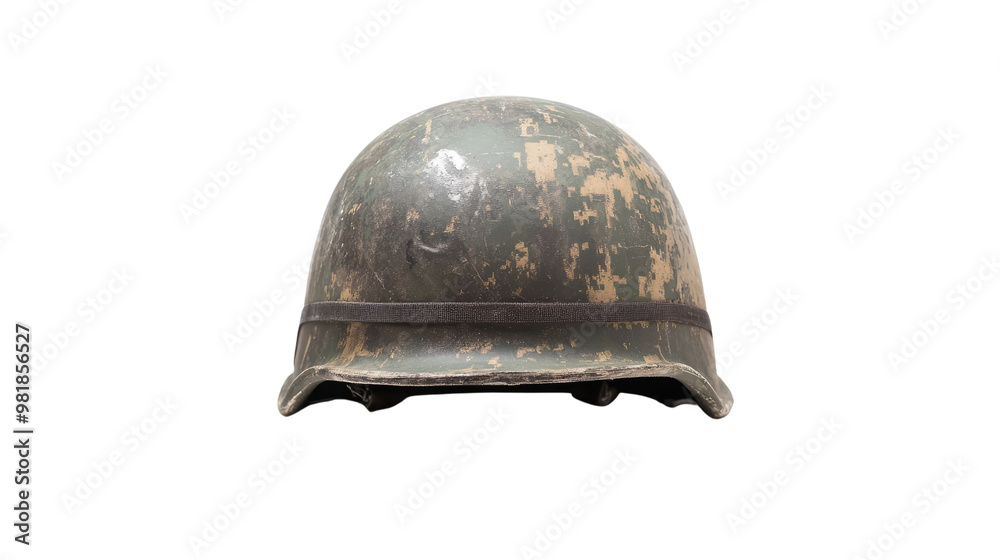 Fototapeta premium Military helmet on a white transparent background