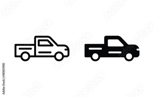 pickup truck icon vector