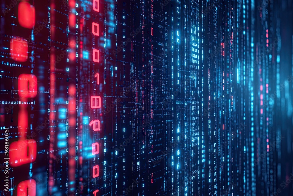 abstract background with binary code