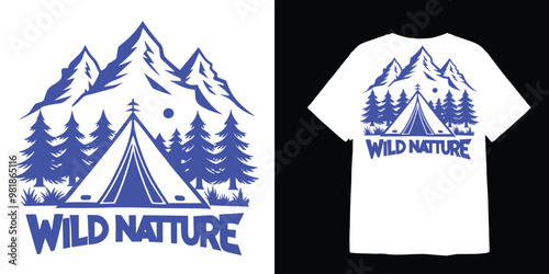 Mountain adventure mockup vector vintage retro design