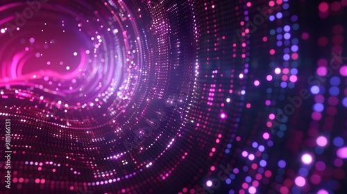 Abstract light background. Futuristic wallpaper with light waves. Abstract space background. Connecting dots and lines on dark background. 3D rendering.