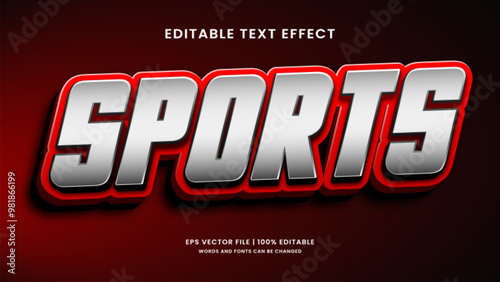 Sports 3d editable text effect