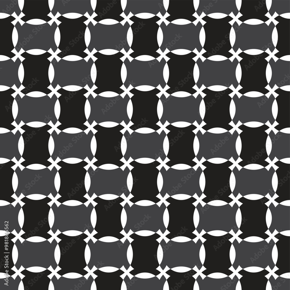 A geometric pattern featuring interlocking shapes in black and white, creating a visually striking design. A geometric pattern featuring interlocking shapes in black and white, creating a visually striking design.