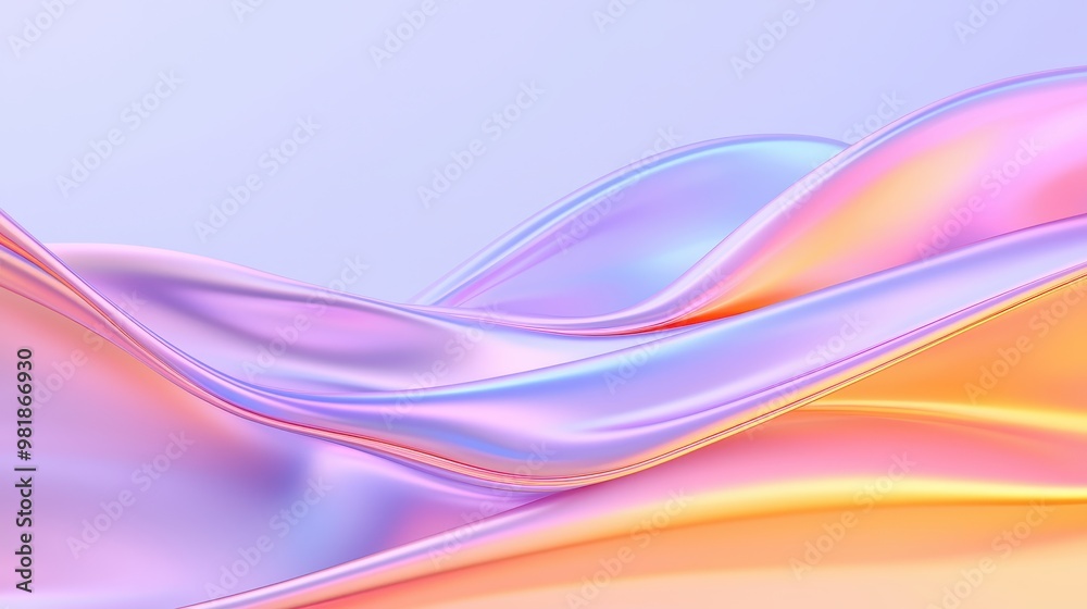 Fototapeta premium Abstract Liquid Background with Purple Pink and Yellow Waves