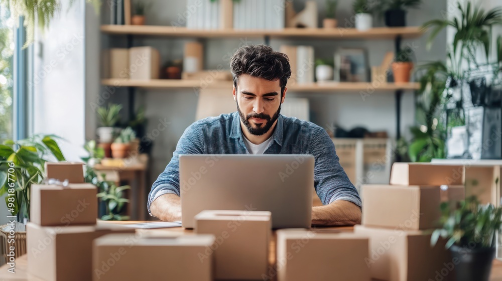 home offices, manage packaging, shipping, client relations using laptops home offices, manage packaging, shipping, client relations using laptops