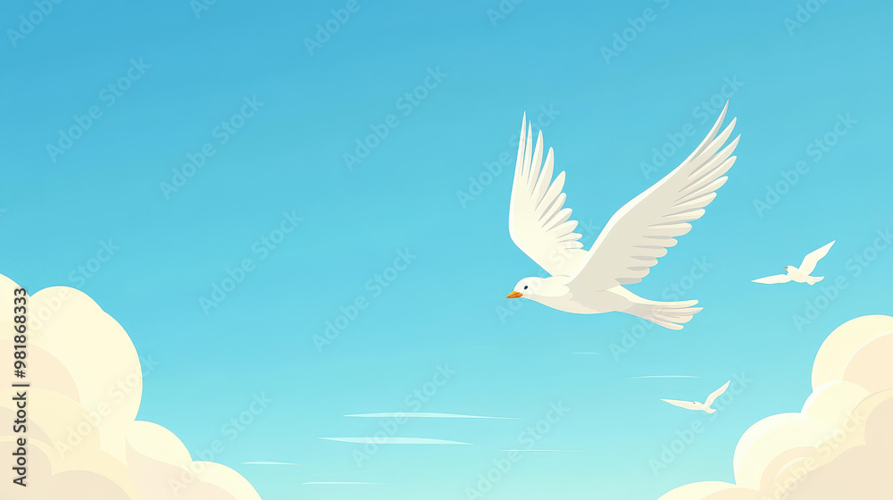 Minimalist D bird illustration, featuring a sleek design soaring gracefully against a clean sky backdrop. Minimalist D bird illustration, featuring a sleek design soaring gracefully against a clean sky backdrop.