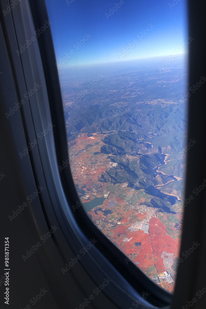 Naklejka premium view from airplane window