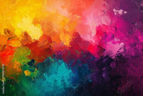 Abstract colorful background with thick brush strokes.