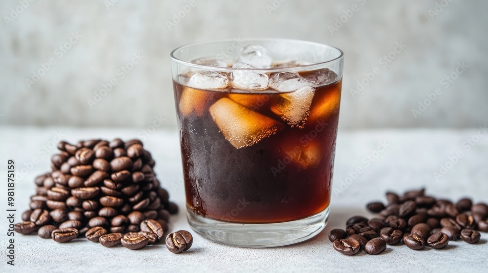 Iced Coffee with Coffee Beans Iced Coffee with Coffee Beans