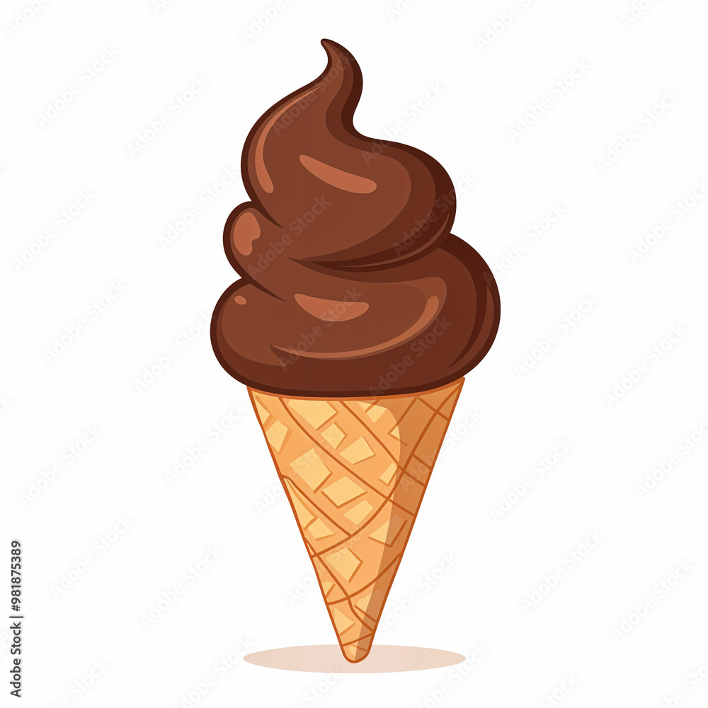 Cartoon Drawing of Blueberry Ice Cream in Waffle Cone Cartoon Drawing of Blueberry Ice Cream in Waffle Cone