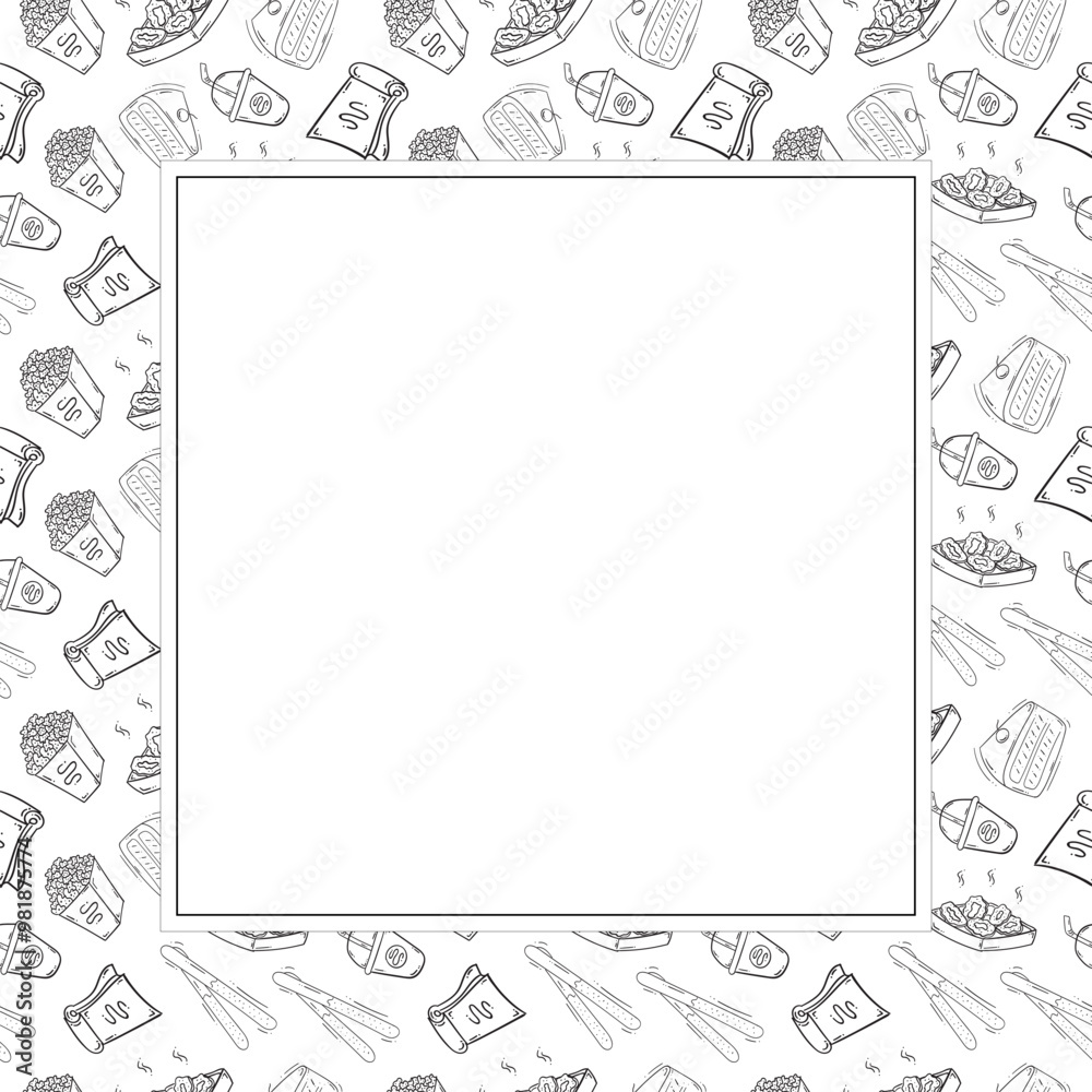 food and beverage frame in doodle style frame background food and beverage frame in doodle style frame background