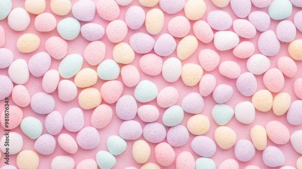 Pastel Easter Eggs Pattern on Pink Background Pastel Easter Eggs Pattern on Pink Background