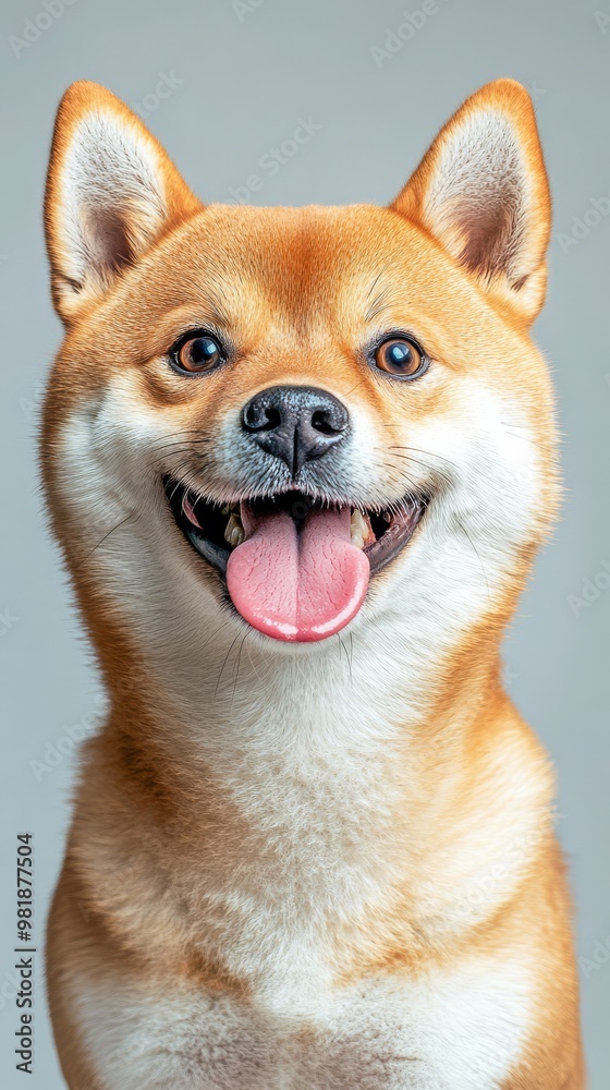 Happy Shiba Inu Dog Portrait. Happy Shiba Inu Dog Portrait.