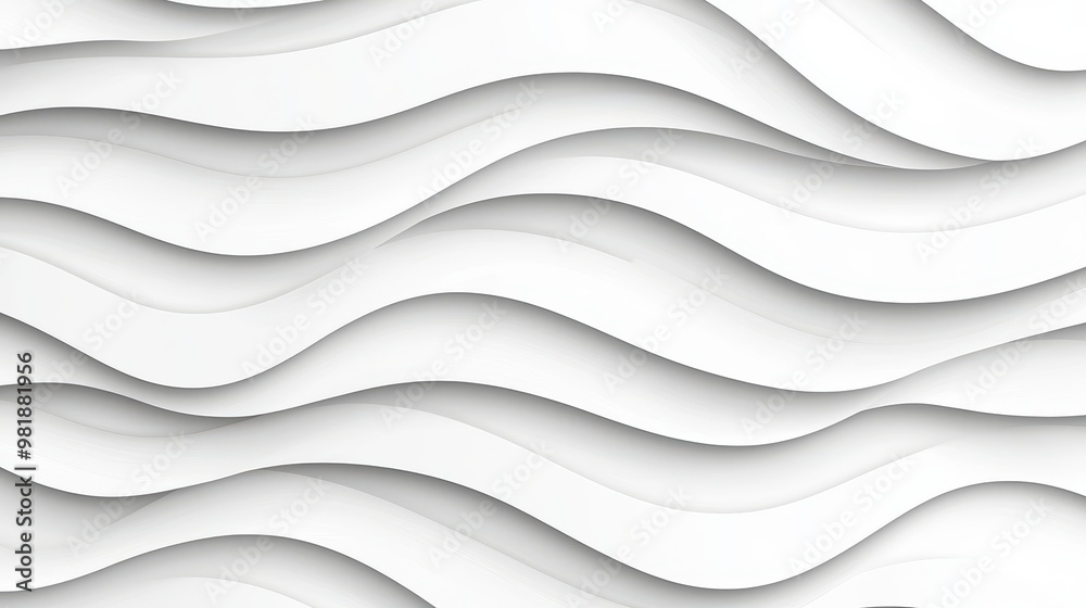 Obraz premium Abstract White Wavy Background Minimalist Design Curved Lines Geometric Shapes