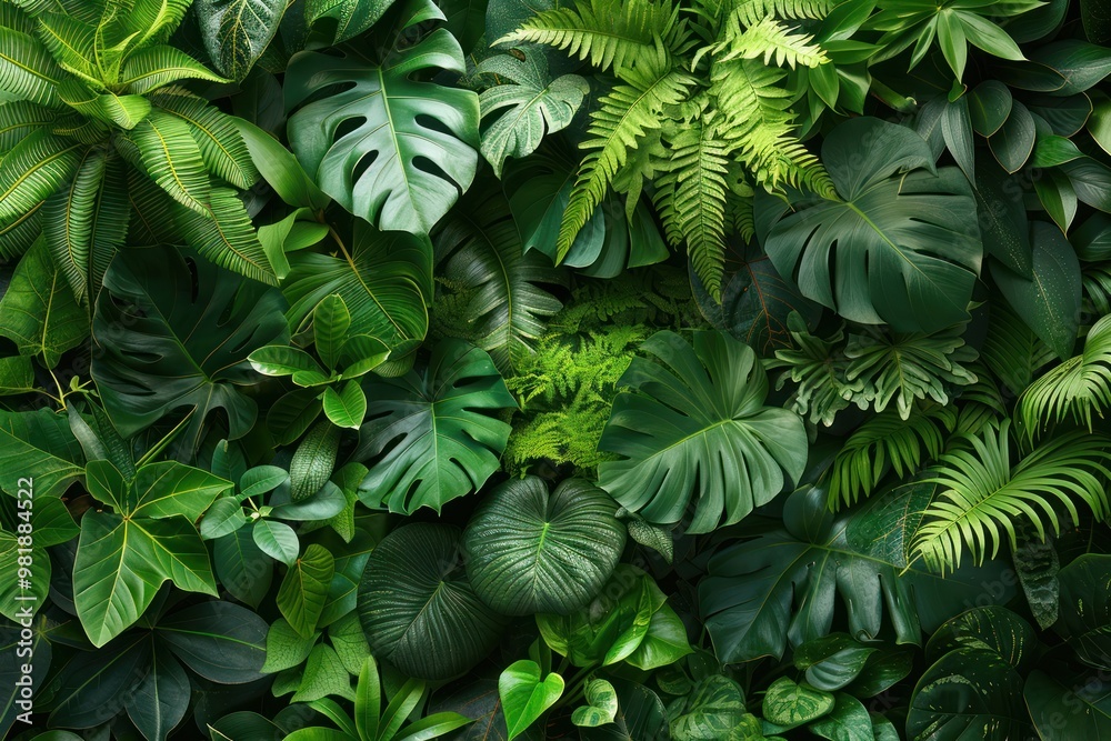 Lush Tropical Green Foliage Background Texture Lush Tropical Green Foliage Background Texture