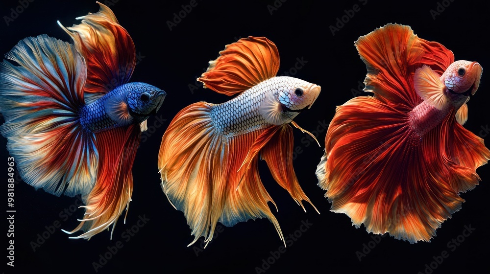 Colorful Siamese Fighting Fish Colorful Siamese Fighting Fish