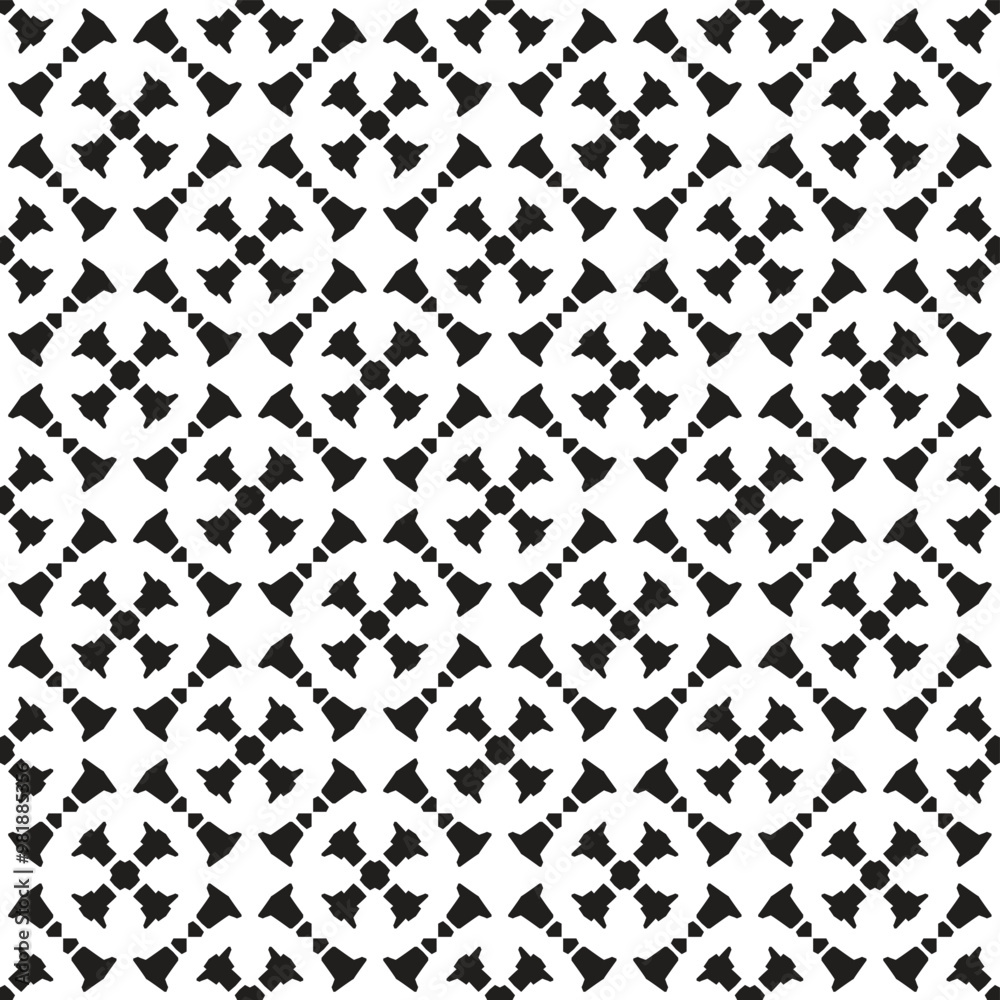 A repeating geometric pattern featuring abstract shapes in black and white, suitable for backgrounds or decorative purposes. A repeating geometric pattern featuring abstract shapes in black and white, suitable for backgrounds or decorative purposes.