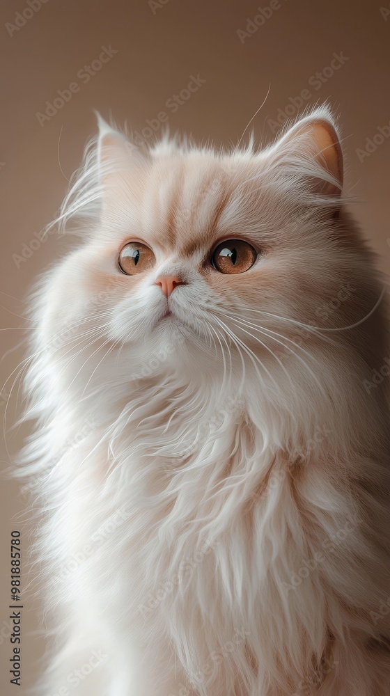 Closeup Portrait of a White Persian Cat. Closeup Portrait of a White Persian Cat.