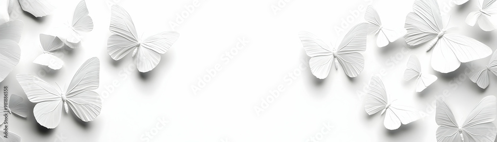 Elegant White Butterfly Outline Frame Concept for Janeiro Branco - Medium Shot Capturing Transformational Journey on Isolated White Background with Copy Space for Positive Change Messaging Elegant White Butterfly Outline Frame Concept for Janeiro Branco - Medium Shot Capturing Transformational Journey on Isolated White Background with Copy Space for Positive Change Messaging
